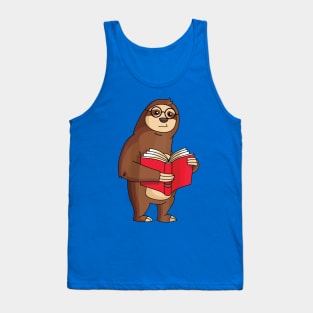 Cute Sloth Reading A Book 2 Tank Top